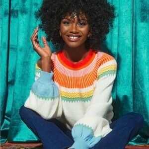 Tuckernuck Hyacinth House Multicolor Striped Fair Isle Women's Sweater